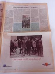 Cumhuriyet 83. Yıl Gazetesi - 29 Ekim 2006 - 28 Ekim Cumhuriyet Bayramı - Gazi Mustafa Kemal Atatürk Çizimi - Cumhuriyet Tehlikede Mi - Nazım Hikmet - Atatürk'ün Devrim Modeli - Ata'nın Kaleminden Cumhuriyet