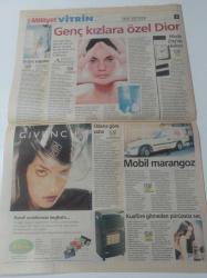Milliyet Vitrin Gazetesi - 20 Ekim 2001 - Sayı 256 - Genç Kızlara Özel Christian Dior - Dünya Kuaför Şampiyonu Mario Krankl - Manken Allen Simone Ve Eva Fotoğrafı - Meme Kanseri
