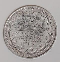 GÜMÜŞ 5 KURUŞ 1327-2 SULTAN MEHMET REŞAT DÖNEMİ ORİJİNAL ÇİLL ĞĞ2BB1 ÇOK NADİR