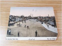 OSMANLI DÖNEMİ İstanbul-Galata Köprüsü 1912 FOTOKART...
