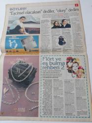 Milliyet Pazar Gazetesi - 2 Şubat 1997 - Sayı 11 -Eşcinsel olacaksın dediler,okey dedim:Mert Savaş- Güzin Abla'nın Dijital Ortamlara Da Girmesi Gerek - İnternette Aşk Ve İhanet - Billur Kalkavan - Stella Tennant - Ozan Orhon - Neslihan Yargıcı