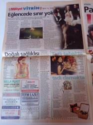 Milliyet Vitrin Gazetesi - 22 Aralık 2001 - Ece Erken Herkesten Dudak İstiyorum - Hazır Kart 2002 Takvimi - Tarkan Fotoğrafı - Çam Ağacından Kutu - Yves Rocher - Flormar