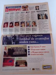 Milliyet Cumartesi Gazetesi - 3 Mart 2001 - Penelope Cruz Fotoğrafı - Ciguli - Tarık Akan - Yonca Evcimik - Futbol Okunuyor - Meg Ryan - Russel Crowe