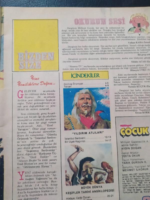 Milliyet Çocuk Dergisi 3 Ağustos 1981 Korkusuz Üçler  