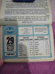 Diyanet takvimi - 29 Temmuz 1984 - doğum günü hediyesi hediyelik takvim yaprağı