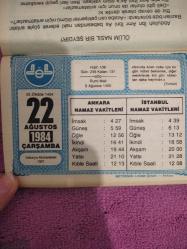 Diyanet takvimi - 22 Ağustos 1984 - doğum günü hediyesi hediyelik takvim yaprağı