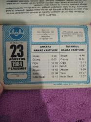 Diyanet takvimi - 23 Ağustos 1984 - doğum günü hediyesi hediyelik takvim yaprağı