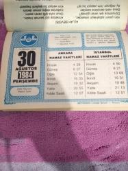 Diyanet takvimi - 30 Ağustos 1984 - doğum günü hediyesi hediyelik takvim yaprağı