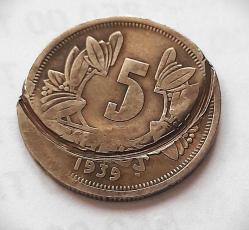 5 KURUŞ 1939 NİKEL T.C. HATALI BASIM