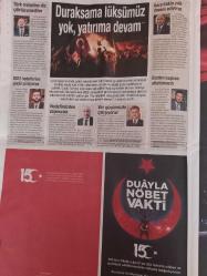 15 Temmuz Demokrasi ve Milli Birlik Günü Sabah Gazetesi özel eki 15 Temmuz 2020 33*55cm