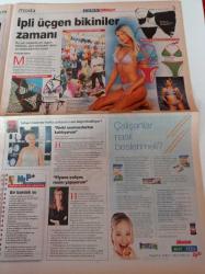 Milliyet Cuma Gazetesi - 6 Haziran 2003 - Tansa Mermerci Fotoğrafı - Takının Şıklığı Rakamla Ölçülmez - Yılmaz Erdoğan - Şimdi Bikini Sezonu- Bizim Ofiste Tayyör Giyilmez