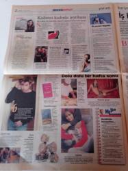 Milliyet Cuma Gazetesi - 11 Nisan 2003 - Müzisyen Ailenin Tasarımcı Kızı Elvan Engin Fotoğrafı- Kadının Kadınla İmtihanı- TGRT Ana Haber Spikeri Jülide Ateş - Erol Evgin
