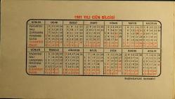 Efemera - 1981 YILI TAKVİM GÜN BİLGİSİ - kitantik - kitaLog