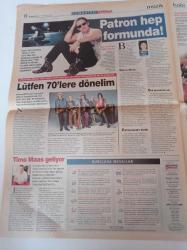 Milliyet Cumartesi Gazetesi - 27 Temmuz 2002 - Haber Spikeri Sonay Dikkaya Fotoğrafı - Siyah Giyen Adamlar Filmi - Will Smith - Dilek Hanif'in Son Defilesi - Ragga Oktay - Rap - Abdülaziz'in Vagonunu Kurtaran Koleksiyoner Mete Tekyıldız