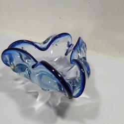 P101----ÇİFT RENK MURANO TARZI AĞIR CAM ESKİ KÜLLÜK