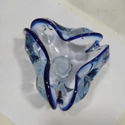 P101----ÇİFT RENK MURANO TARZI AĞIR CAM ESKİ KÜLLÜK