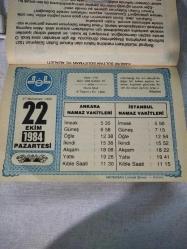 Diyanet takvimi - 22 Ekim 1984 - doğum günü hediyesi hediyelik takvim yaprağı