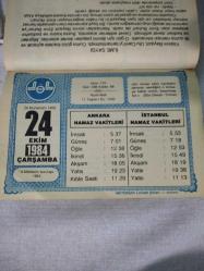 Diyanet takvimi - 24 Ekim 1984 - doğum günü hediyesi hediyelik takvim yaprağı