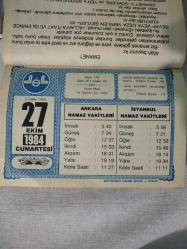 Diyanet takvimi - 27 Ekim 1984 - doğum günü hediyesi hediyelik takvim yaprağı