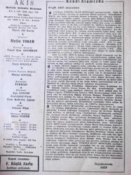 Akis Haftalık Aktüalite Dergisi - 28 Haziran 1958 - Zorlu: Diplomat - Milli Birlik - İsmet İnönü - Samet Ağaoğlu - Kasım Gülek - Nuri Sait Paşa -