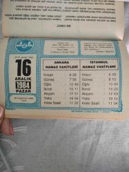 Diyanet takvimi - 16 Aralık 1984 - doğum günü hediyesi hediyelik takvim yaprağı