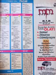 Hürriyet Teleskop Dergisi - 6-12 Temmuz 1996 - Levent Kırca - Oya Başar - Kartal Tibet - Emrah - Tekin Akmansoy - Mahsun Kırmızıgül - Nejat Uygur -