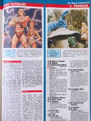 Tv'de Yedigün Gong Tv Programı Dergisi - Halit Akçatepe - Tarık Akan - Orhan Tuncel - Samantha Fox - Uzay Yolu - Kuruntu Ailesi - Yaprak Dökümü -