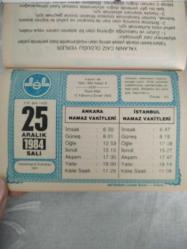 Diyanet takvimi - 25 Aralık 1984 - doğum günü hediyesi hediyelik takvim yaprağı