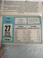 Diyanet takvimi - 27 Aralık 1984 - doğum günü hediyesi hediyelik takvim yaprağı