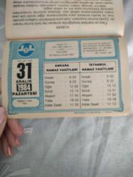 Diyanet takvimi - 31 Aralık 1984 - doğum günü hediyesi hediyelik takvim yaprağı