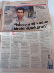 Milliyet Pazar Gazetesi - 21 Nisan 2002 - Mahsun Kırmızıgül Fotoğrafı- Jenga Turnuvası - Çocuklar Duymasın Dizisi - Pınar Altuğ - İlber Ortaylı