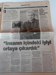 Milliyet Pazar Gazetesi - 3 Şubat 2002 - Hastaneye Gitmeyen Tek Eski Sevgili Nefise Karatay Fotoğrafı - Ressam Komet Ve Suç Ortakları - Beyaz Saray Pavyonu Artık Lüks Restaurant
