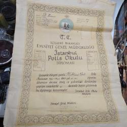 Efemera - 1960-1961ANKARA POLİS ENSTİTÜSÜ ORTA TAHSİL DİPLOMASI - kitantik - kitaLog