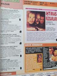 Star Tv'de Sinema Dergisi - 25 Eylül 1999 - İhtiras Rüzgarları - Bıçak Sırtı - Güç Savaşçıları - Yer altındakiler - Dört Nikah Bir Cenaze - Tehlikeli Komşu -