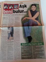 Milliyet 2000 Gazetesi - 5 Kasım 2000 - Önce Seks Sonra Sevgi - Aydan Şener Fotoğrafı - Hülya Avşar - Yılan Hikayesi - Musa Eroğlu