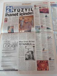 Milliyet 2000 Gazetesi - 6 Kasım 2000 - Çevre Göçüyor - Claudia Schiffer Fotoğrafı - Paris Hilton - Beatles Üyelerinden Paul McCartney'e Escort Şoku -: Gülben Ergen - Jale Arıkan