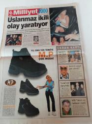 Milliyet 2000 Gazetesi - 6 Kasım 2000 - Çevre Göçüyor - Claudia Schiffer Fotoğrafı - Paris Hilton - Beatles Üyelerinden Paul McCartney'e Escort Şoku -: Gülben Ergen - Jale Arıkan