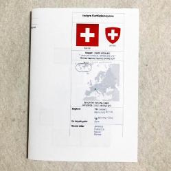 1882 İSVİÇRE 25-25-30-40c Damgalı 4 adet antik pullar,özel Türkçe bilgi kartlı