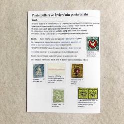 1882 İSVİÇRE 25-25-30-40c Damgalı 4 adet antik pullar,özel Türkçe bilgi kartlı