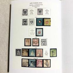 1882 İSVİÇRE 25-25-30-40c Damgalı 4 adet antik pullar,özel Türkçe bilgi kartlı