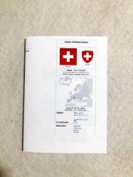 1882 İSVİÇRE 5-10-25-5c Damgalı 4 adet antik pullar, özel Türkçe bilgi kartlı