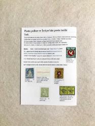 1882 İSVİÇRE 5-10-25-5c Damgalı 4 adet antik pullar, özel Türkçe bilgi kartlı