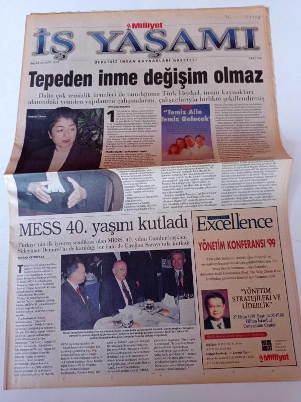 Milliyet İş Yaşamı Ve İnsan Kaynakları Gazetesi 24 Ekim 1999  