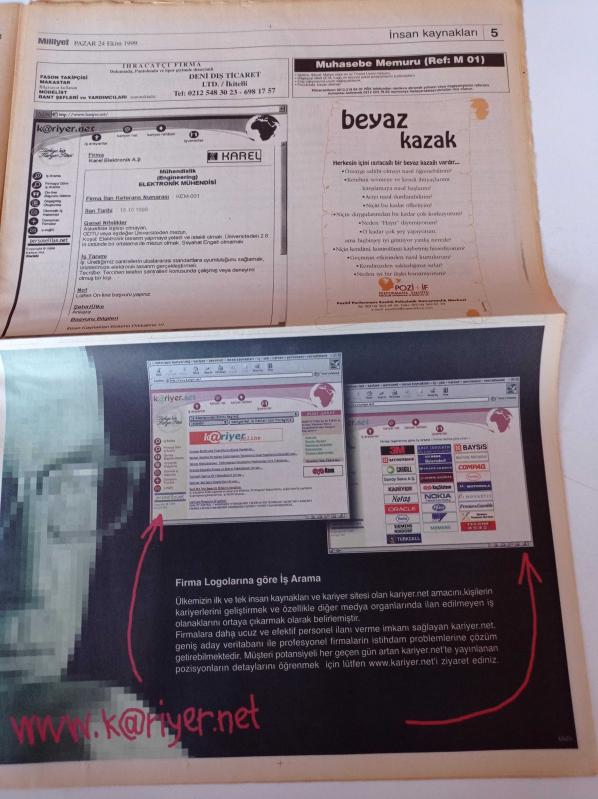 Milliyet İş Yaşamı Ve İnsan Kaynakları Gazetesi 24 Ekim 1999  