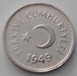 1949 YILI DARPHANE BASKISI ORİJİNAL GÜMÜŞ 5 KURUŞ ÇİL B1ŞŞ2 ÇOK NADİR