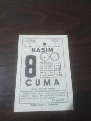 SAATLİ MAARİF TAKVİMİ TAKVİMİ 8 Kasım 1963 - DOĞUM GÜNÜ HEDİYESİ HEDİYELİK TAKVİM YAPRAĞI