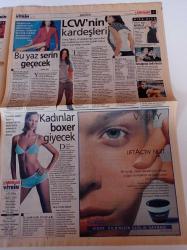 Milliyet Vitrin Gazetesi - 21 Nisan 2001 - Sayı 230 - Manken Dilek Serbest Ve Pınar Bulut Fotoğrafı - Erberk Ajan- Alışveriş Brookfiels Geldi - Boxer'lı Cazibe