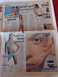 Milliyet Vitrin Gazetesi - 21 Nisan 2001 - Sayı 230 - Turasan Şarapları - En Hafif Fotoğraf Makinesi - Canon -Manken Dilek Serbest Ve Pınar Bulut Fotoğrafı - Erberk Ajan- Alışveriş Brookfiels Geldi - Boxer'lı Cazibe