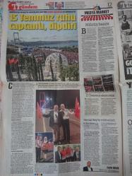Türkiye Gazetesi,17 Temmuz 2017,Recep Tayyip Erdoğan,Kenan Sofuoğlu,Zeybekci,Özhaseki,Liv Tyler,Trabzonspor,Galatasaray,Fenerbahçe,Beşiktaş,Mustafa Pektemek,Yusuf Yazıcı