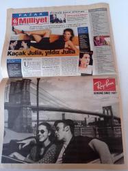 Milliyet Pazar Gazetesi - 6 Mayıs 2001- Erdal İnönü Fotoğrafı - Politikada İkinci Bahar Mı - Berna Laçin'in İstanbul'u - Manevi Evlatlar Hayırlı Çıktı - Julia Roberts - Fransa Cumhurbaşkanı François Mitterand